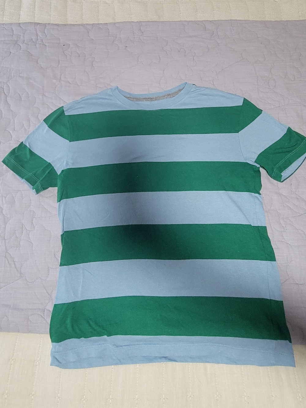 Old Navy Green Tee with Light Blue Neck Trim